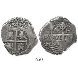 Lima, Peru, cob 4 reales, 1701H.