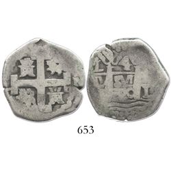 Lima, Peru, cob 4 reales, 1720M, rare.