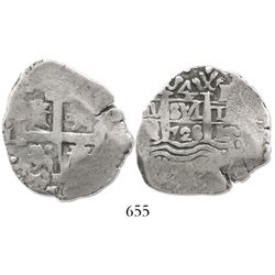 Lima, Peru, cob 4 reales, 1728N, very rare.