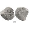 Image 1 : Lima, Peru, cob 4 reales, 1736N, rare.