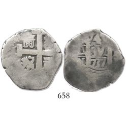 Lima, Peru, cob 4 reales, 1737N.