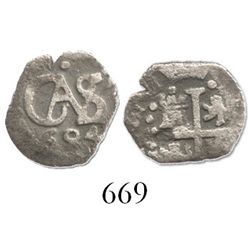 Lima, Peru, cob 1/2 real, 1694.
