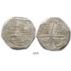 Image 1 : Potosi, Bolivia, cob 8 reales, Philip IV, assayer P (1620s), from the ca.-1629 "Panama Hoard."