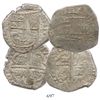 Image 1 : Lot of 2 Potosi, Bolivia, cob 8 reales, 1629T, both early type with large dots, from the ca.-1629 "P