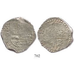 Potosi, Bolivia, cob 8 reales, Philip IV, assayer not visible (mid- to late 1620s), from the ca.-162