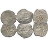 Image 1 : Lot of 3 Potosi, Bolivia, cob 8 reales, assayer P (mid- to late 1620s), all with lions-castles trans