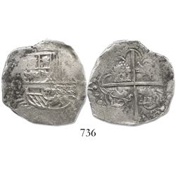Potosi, Bolivia, cob 4 reales, Philip III, assayer Q.