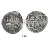 Image 1 : Potosi, Bolivia, cob 2 reales, Philip II, assayer B (4th period).