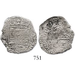 Potosi, Bolivia, cob 2 reales, 1618PAL, very rare.