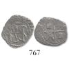 Image 1 : Potosi, Bolivia, cob 1/2 real, Philip II, assayer B to left, mintmark P to right, borders of x's (5t