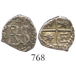 Potosi, Bolivia, cob 1/2 real, Philip III, assayer R.