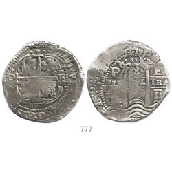 Potosi, Bolivia, cob 8 reales, 1657E.