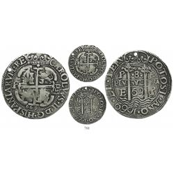 Potosi, Bolivia, cob 8 reales Royal, 1669E.