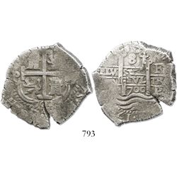 Potosi, Bolivia, cob 8 reales, 1700F.