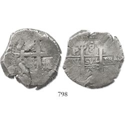 Potosi, Bolivia, cob 8 reales, 1705Y.