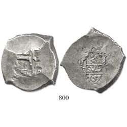 Potosi, Bolivia, cob 8 reales, 1707Y.