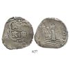 Image 1 : Potosi, Bolivia, cob 4 reales, 1653/2E, 1-PH-6 at top, very rare.