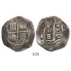 Image 1 : Potosi, Bolivia, cob 4 reales, 1657E, rare.