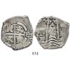 Image 1 : Potosi, Bolivia, cob 4 reales, 1661E, rare.