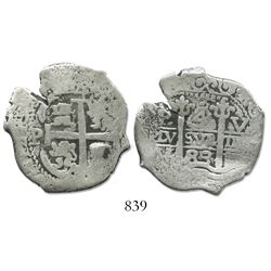 Potosi, Bolivia, cob 4 reales, 1683V.