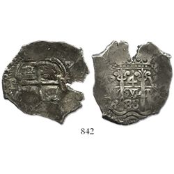 Potosi, Bolivia, cob 4 reales, 1688VR.