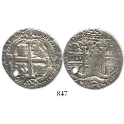 Potosi, Bolivia, cob 4 reales Royal, 1703Y, rare.