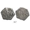 Image 1 : Potosi, Bolivia, cob 4 reales, 1740M.