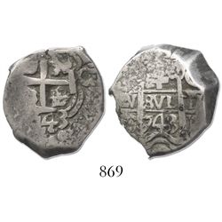 Potosi, Bolivia, cob 4 reales, 1743C.