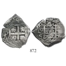 Potosi, Bolivia, cob 4 reales, 1745q.