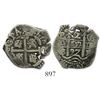 Image 1 : Potosi, Bolivia, cob 2 reales, 1697CH, ex-Sellschopp, rare.