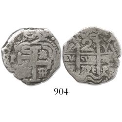 Potosi, Bolivia, cob 2 reales, 1726Y, Louis I.