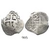 Image 1 : Potosi, Bolivia, cob 2 reales, 1726Y, (Louis I).