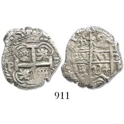 Potosi, Bolivia, cob 2 reales, 1734E.