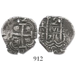 Potosi, Bolivia, cob 2 reales, 1736E.
