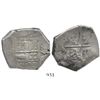 Image 1 : Cartagena, Colombia, cob 8 reales, Philip IV, assayer E, mintmark RN to right (1620s-1630), rare.
