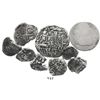 Image 1 : Lot of 8 small silver cobs (various mints) and 1 Spanish bust 2R.