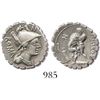 Image 1 : Roman Republic. C. Poblicius Q.f. 80 BC. AR serrate denarius. Rome mint.