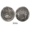 Image 1 : Potosi, Bolivia, bust 2 reales, Charles IV, 17??PR, bust engraved into the shape of a plume.