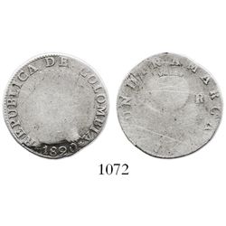 Bogota, Colombia, 2 reales, 1820JF, with stars in legend on both sides, very rare.