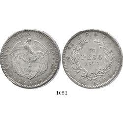 Bogota, Colombia, 1 peso, 1866.