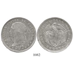 Bogota, Colombia, 1 peso, 1868, very rare.