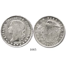 Medellin, Colombia, 1 peso, 1869.