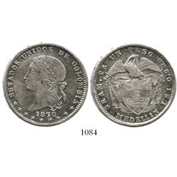 Medellin, Colombia, 1 peso, 1870.