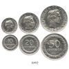 Image 1 : Lot of 3 nickel-plated steel Proofs of 1967: 50c, 20c and 10c.