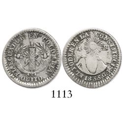 Quito, Ecuador, 1 real, 1833GJ.