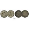 Image 1 : Lot of 2: One French colonial billon stampee (crowned-C) on blank planchet (1779), plus a French bil