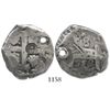 Image 1 : Guatemala, 8 reales, sun-over-mountains countermark (Type II, 1839) on a Potosi, Bolivia, cob 8 real