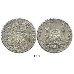Mexico City, Mexico, pillar 8 reales, Philip V, 1738MF.