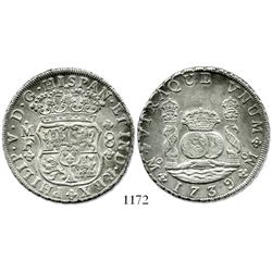Mexico City, Mexico, pillar 8 reales, Philip V, 1739MF.