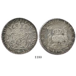 Mexico City, Mexico, pillar 8 reales, Charles III, 1767MF.